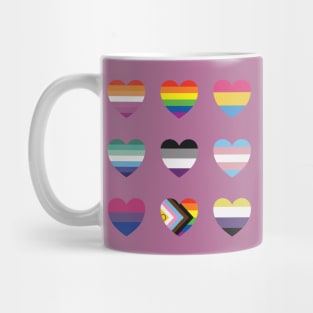 LGBT+ Pride Flags Heart Collection Mug